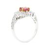 Image 4 : 1.85 ctw Oval Mixed Pink Sapphire And Round Brilliant Cut Diamond Ring - 18KT Wh