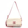 Image 1 : Chanel White Red Quilted Lambskin Leather East West Chocolate Bar Shoulder Bag