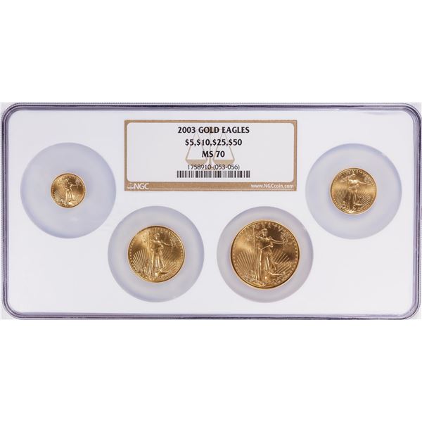 2004 American Eagle Gold MS70 Set