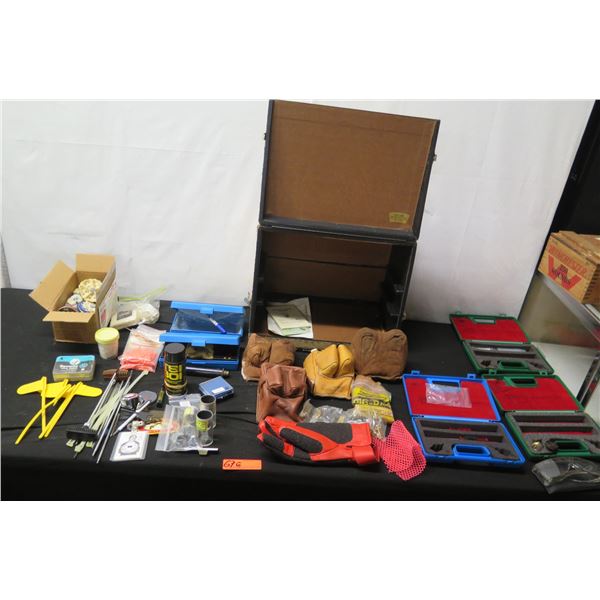 Multiple Gun-Ho Box, Padded Cases, Tools, Leather Rests, Target Analyst, etc