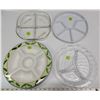 Image 1 : Lot of handy divided serving dishes - no chips vintage glass