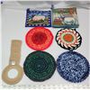 Image 1 : Handmade assortment - pot holders, hot pots, T-towel ring