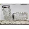 Image 2 : Vintage 1900-20 Cut Glass S & P Shakers with Aluminum Tops