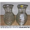 Image 2 : Set of Diamond Cut Pineapple Vases Vintage 1980.