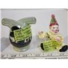 Image 5 : Salt & Pepper Shakers; Occupied Japan 1940's, Tower shaped-1920, Single Clown 60's