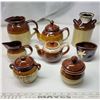 Image 1 : 3 Tone Glazed Stoneware - 8 pieces, Vintage 1960's
