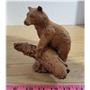 Image 1 : Brown Bear made with Canadian Cedar - Hand Painted Vintage