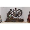 Image 1 : Woman Spinning Wool - Genuine Coppercraft 1971 Large Wall Plaque