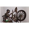 Image 2 : Woman Spinning Wool - Genuine Coppercraft 1971 Large Wall Plaque