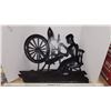 Image 3 : Woman Spinning Wool - Genuine Coppercraft 1971 Large Wall Plaque