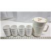 Image 1 : Rubbermaid Large Pitcher and 4 Large Tumblers 1970's #2678 very tough!