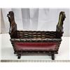 Image 3 : Ornate Handmade Wooden-Leather Rack - made in Spain