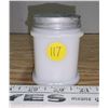 Image 1 : Ponds Cold Cream Milk Glass Aluminum Lidded Jar - 1940's Collectible