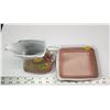Image 3 : Dusty Rose Gold Trimmed Vintage Bowl & Pitcher Set - Fine China - no chips