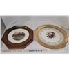 Image 2 : Currier & Ives Plate in Handmade Wooden Frame & 14" Eggshell Nautilus Plate 1950's