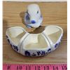 Image 1 : Dachshund Planter/Dish - Oriental Blue Vintage - so cute!