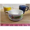 Image 1 : Collectibles - Campbell Soup 1980; Coleman Mustard Wood Eng, Cobolt Drip Cup 50's
