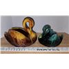 Image 3 : Blue Mountain Pottery Swan Planters - Green and Gold - Canada 1970's