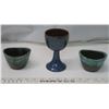 Image 1 : 3 Vintage Ceramic Pieces; 1 Chalice and 2 Small Planters
