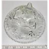 Image 3 : Vintage Pressed Glass Dish Plated Silver Rim/Handle 1980; 3 Footed Starburst Dish