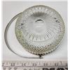 Image 5 : Vintage Pressed Glass Dish Plated Silver Rim/Handle 1980; 3 Footed Starburst Dish