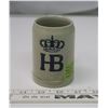 Image 1 : Salt Glazed HB Hofbrauhaus Beer Mug Stoneware Cobolt Blue Emblem 1970