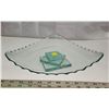 Image 2 : Repurposed Vintage Glass Art Piece/Display Bowl - Green Tinted Glass - 1990's