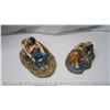 Image 2 : 2 Hobo Figurines Mid Cent Hand Painted Folk Art - very detailed large 12" long felt under.
