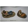 Image 4 : 2 Hobo Figurines Mid Cent Hand Painted Folk Art - very detailed large 12" long felt under.