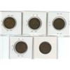 Image 2 : 5 Canadian large 1¢ pennies - 1917 X 2, 1918, 1919 & 1920