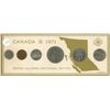 Image 1 : 1971 Canadian 6 piece coin set on cardboard display
