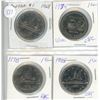 Image 1 : Four unc Canadian nickel dollars - 1968, 1974, 1978, 1985