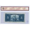 Image 2 : 1937 King George $5.00 bill BCS graded EF-40