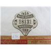 Image 1 : Rare 1938 Winnipeg Metal Vehicle Tax Plate