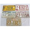 Lot of 5 Old American License Plates