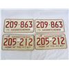 Image 1 : 2 Pair of Saskatchewan License Plates 1973,1975