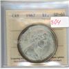 Image 1 : 1967 Silver Dollar. ICCS certified and graded SP-64.