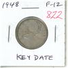 Image 1 : 1948 Silver 25 Cents. Key Date. F-12.