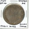 Image 2 : 1936 Silver Dollar. One Year Type. Rotated Die with Diving Canoe. EF-40. Nicely Toned.