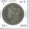 Image 2 : US 1884S Morgan Silver Dollar. San Francisco Mint. Key Date. VG-8.