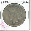 Image 1 : US 1922 Peace Silver Dollar. Philadelphia Mint. VF-20.