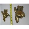 Image 1 : PAIR OF BRASS PANDA'S - WALL HANGERS