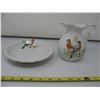 Image 1 : BOWL (7 inches) AND PITCHER (5 inches) - BIRDS