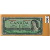 Image 1 : 1954 CANADIAN $1.00 BANKNOTE - VERY LOW SERIAL NUMBER -  V/N 0000449