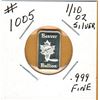 Image 1 : 1/10 OUNCE SIVLER  .999 FINE - BEAVER BULLION BAR