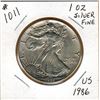 Image 1 : 1986 UNITED STATED EAGLE - 1 OUNCE FINE SILVER