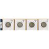 Image 1 : LOT OF 4 CANADIAN SILVER 25 CENT COINS   (1902,  05, 10, 17)