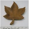 Image 1 : Maple Leaf by Adrien Arpin, Canadian Wood Carver Sculptor Mid Cent-Signed on Stem
