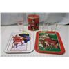 Image 1 : Coca Cola Collection - 2 Repo Trays 1960, Glasses inc. rare diet Coke, Tin with old ads
