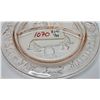 Image 3 : Margery Daw Indiana Pink Pressed Glass Tiara Child's Plate 1970 "Where are you going?